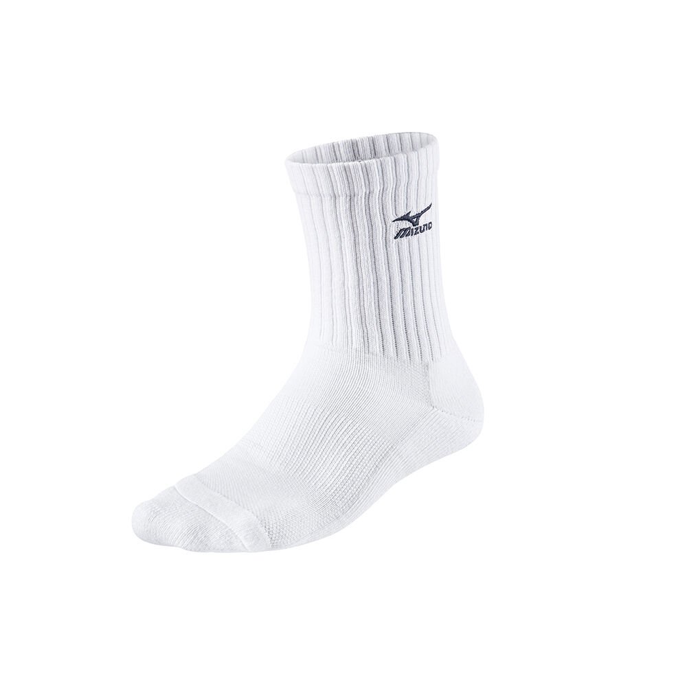 Mizuno Women's VB Medium Volleyball Socks White/Navy (67XUU71571-JXO)